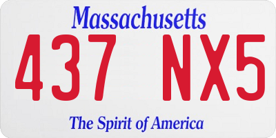 MA license plate 437NX5