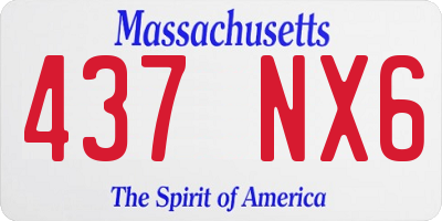 MA license plate 437NX6
