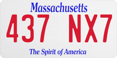 MA license plate 437NX7