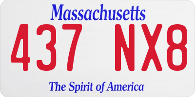 MA license plate 437NX8