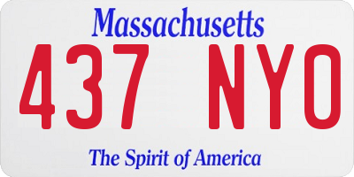 MA license plate 437NY0