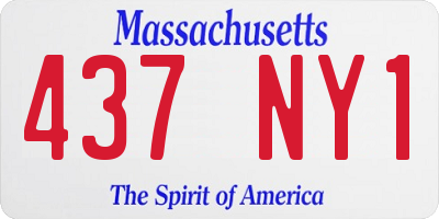 MA license plate 437NY1