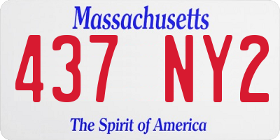 MA license plate 437NY2