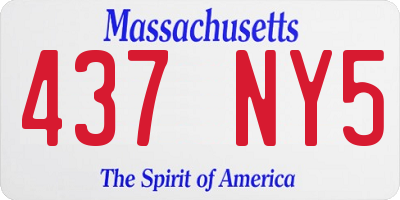 MA license plate 437NY5