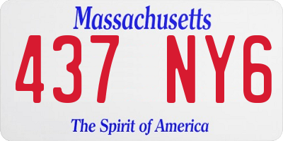 MA license plate 437NY6