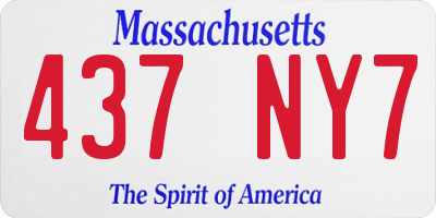 MA license plate 437NY7