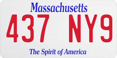 MA license plate 437NY9