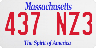 MA license plate 437NZ3