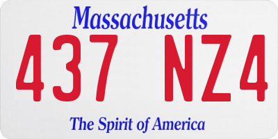 MA license plate 437NZ4