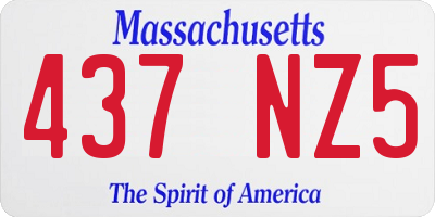 MA license plate 437NZ5