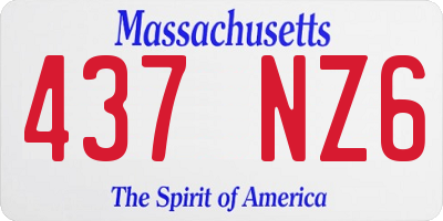 MA license plate 437NZ6