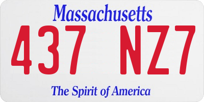 MA license plate 437NZ7