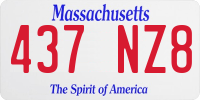 MA license plate 437NZ8