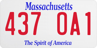 MA license plate 437OA1