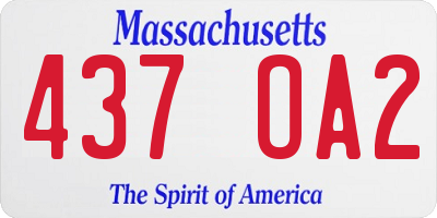 MA license plate 437OA2
