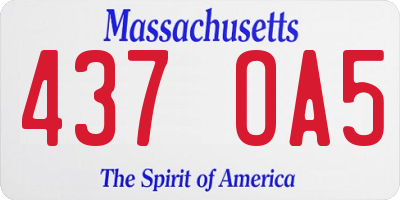 MA license plate 437OA5