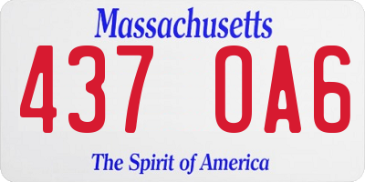 MA license plate 437OA6