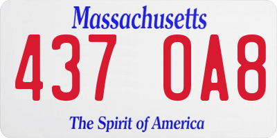 MA license plate 437OA8