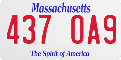 MA license plate 437OA9