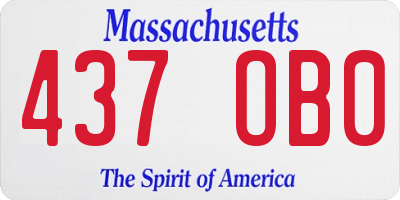 MA license plate 437OB0