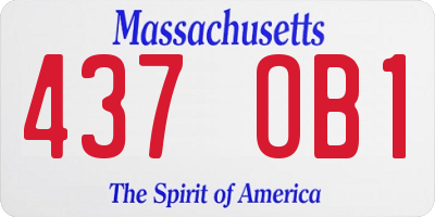 MA license plate 437OB1