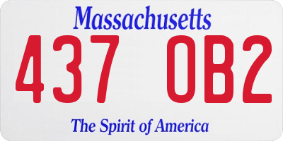 MA license plate 437OB2