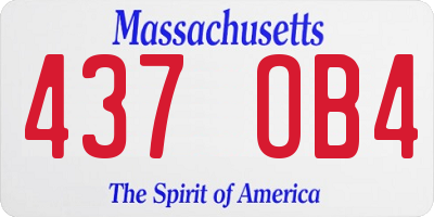 MA license plate 437OB4