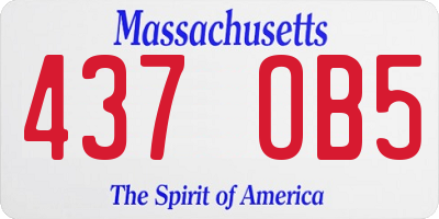MA license plate 437OB5