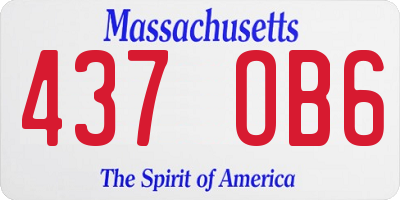 MA license plate 437OB6
