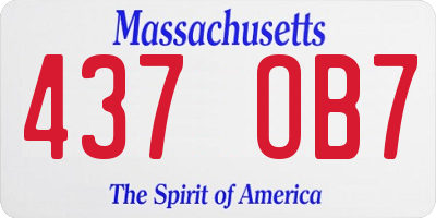 MA license plate 437OB7