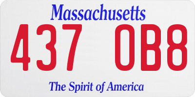 MA license plate 437OB8