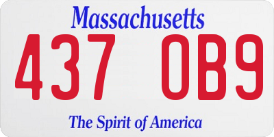 MA license plate 437OB9