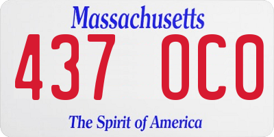 MA license plate 437OC0