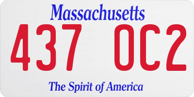 MA license plate 437OC2