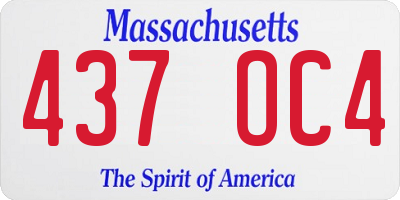 MA license plate 437OC4