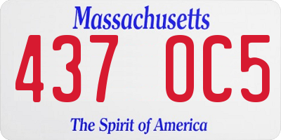 MA license plate 437OC5
