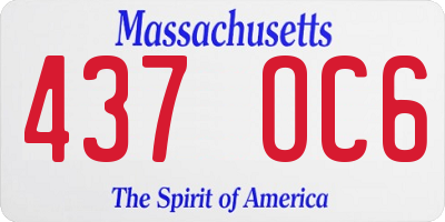 MA license plate 437OC6