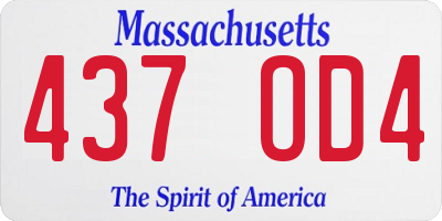 MA license plate 437OD4