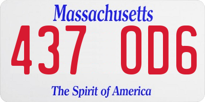 MA license plate 437OD6