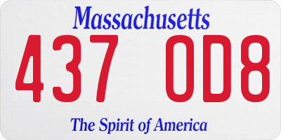 MA license plate 437OD8