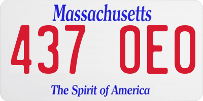 MA license plate 437OE0