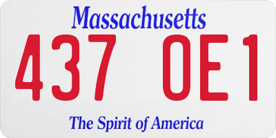 MA license plate 437OE1