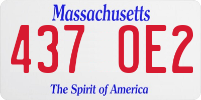 MA license plate 437OE2