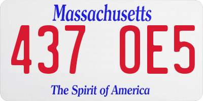MA license plate 437OE5