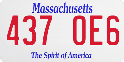 MA license plate 437OE6