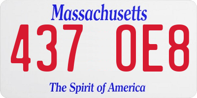 MA license plate 437OE8