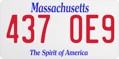MA license plate 437OE9