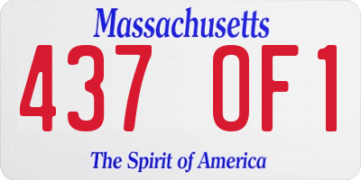 MA license plate 437OF1