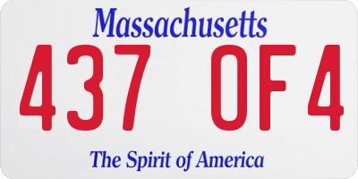 MA license plate 437OF4