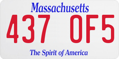 MA license plate 437OF5